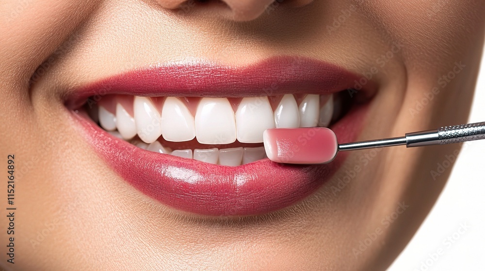 Naklejka premium Senior Woman Receiving Dental Treatment with Veneers in Clinic