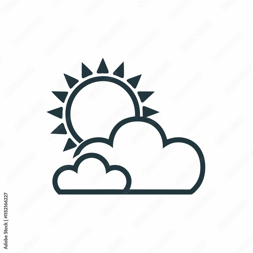Sun and Cloud Vector Design. Sun and Cloud Vector Design.
