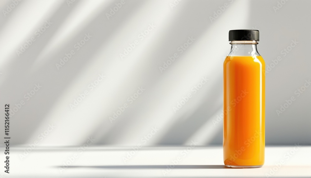 Orange juice bottle mockup with copy space for branding design Orange juice bottle mockup with copy space for branding design