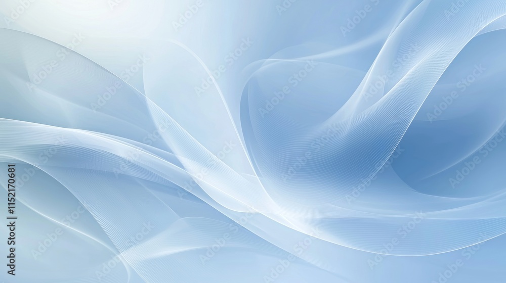 Fototapeta premium Flowing smoothly, light blue waves create an elegant and abstract design, offering a perfect backdrop for artistic compositions and modern backgrounds with a serene, tranquil feel