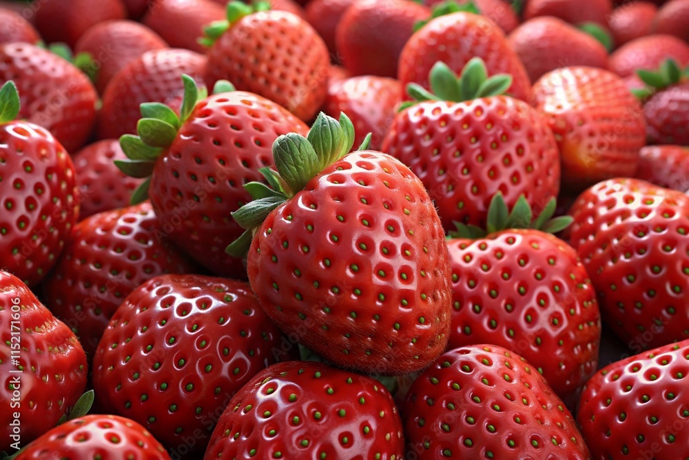 Vibrant Fresh Strawberries High-Resolution Close-Up with Natural Glossy Texture. Vibrant Fresh Strawberries High-Resolution Close-Up with Natural Glossy Texture.