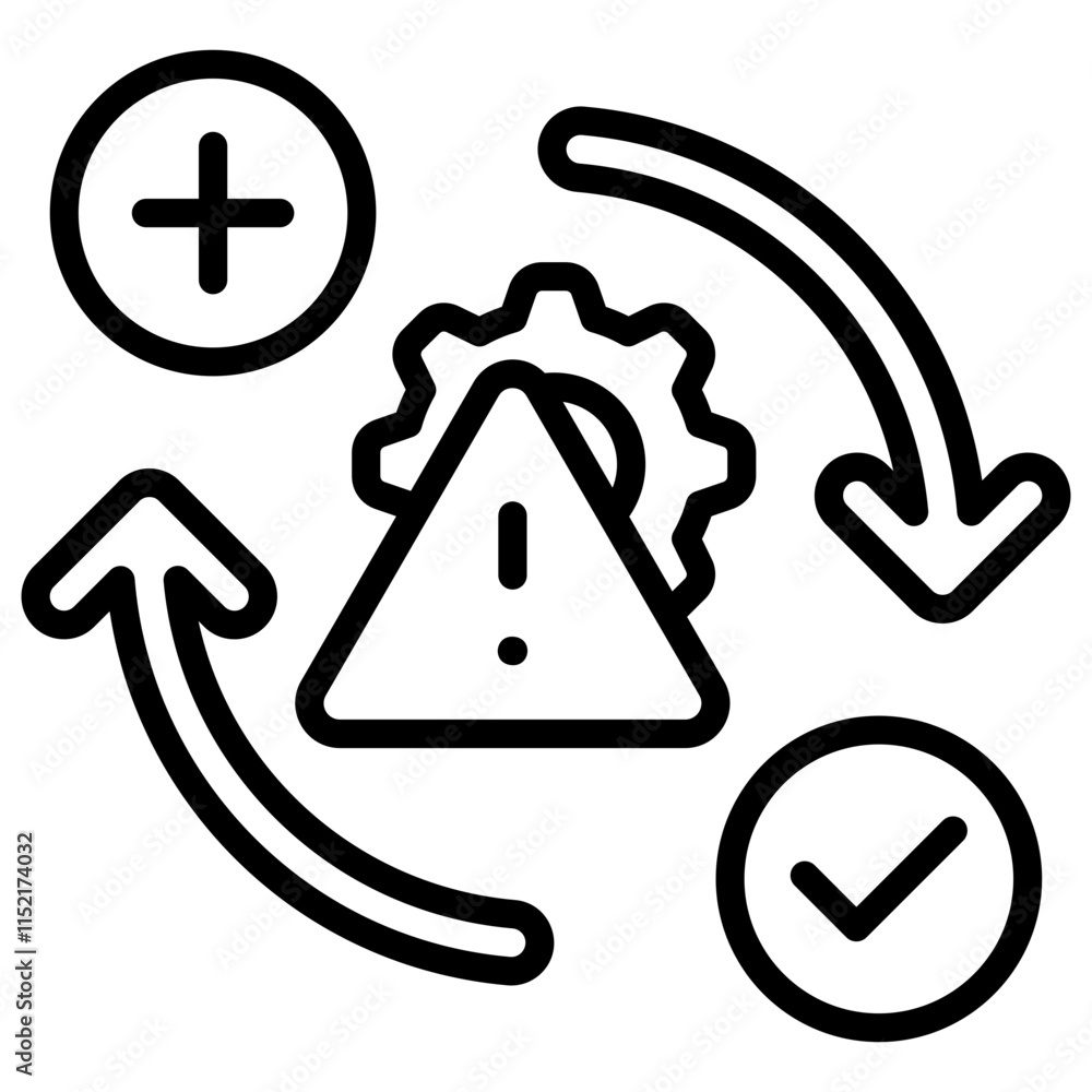 Risk Benefit Analysis Linear Icon Productivity Risk Benefit Analysis Linear Icon Productivity