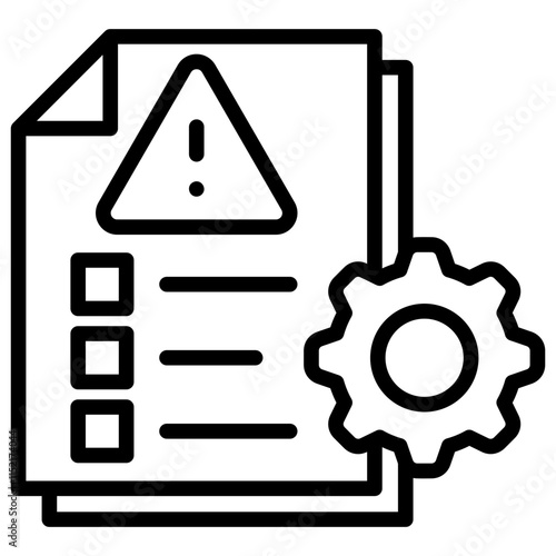 Risk Management Linear Icon Productivity