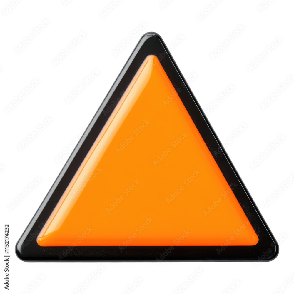 High-quality image of a bright orange warning triangle icon, perfect for safety and alert signs in digital designs. High-quality image of a bright orange warning triangle icon, perfect for safety and alert signs in digital designs.