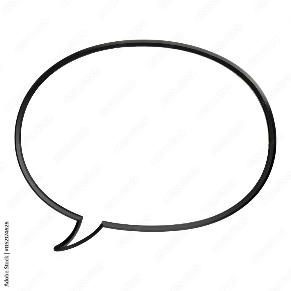 Empty black speech bubble. Communicate and express with this versatile graphic design element for creative projects. Empty black speech bubble. Communicate and express with this versatile graphic design element for creative projects.