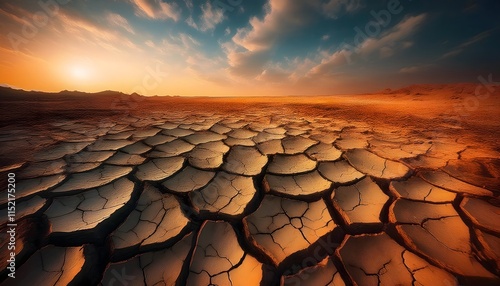 Texturas de la tierra agrietada bajo un cielo claro