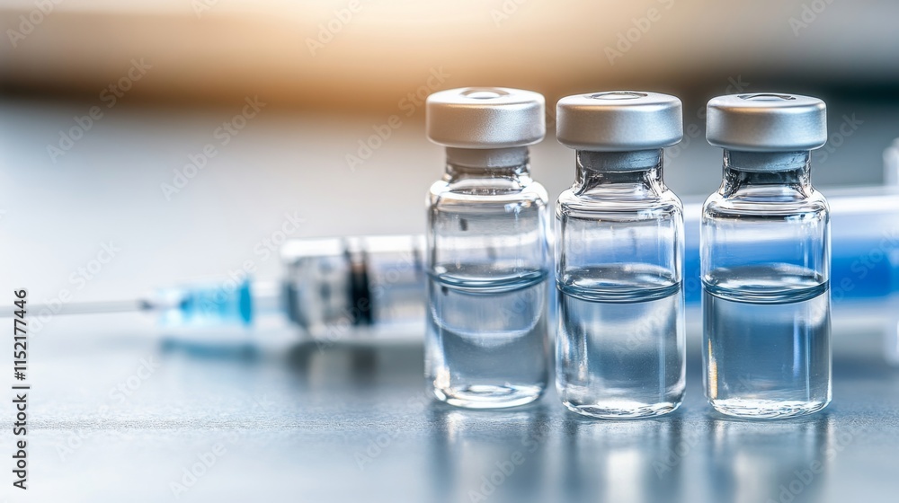 Warm Immunization Vials with Clean Background Warm Immunization Vials with Clean Background