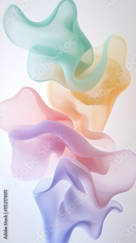 Colorful abstract shapes gently flowing and creating a mesmerizing visual experience, perfect for backgrounds, wallpapers, or artistic projects