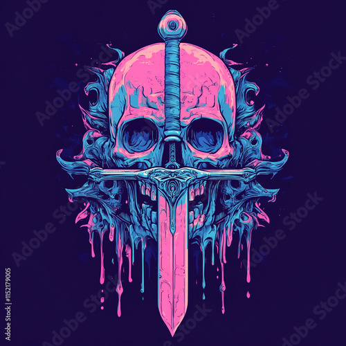 Skull and Sword illustration photo