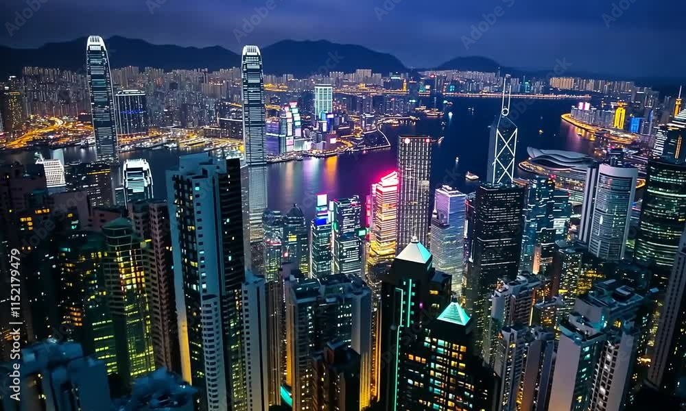 Night Lights of Hong Kong: A Dazzling Skyline Night Lights of Hong Kong: A Dazzling Skyline