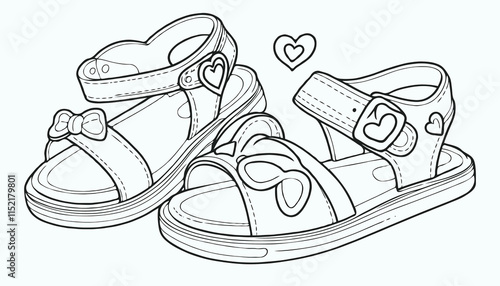  Coloring book for children cartoon shoe collection.eps