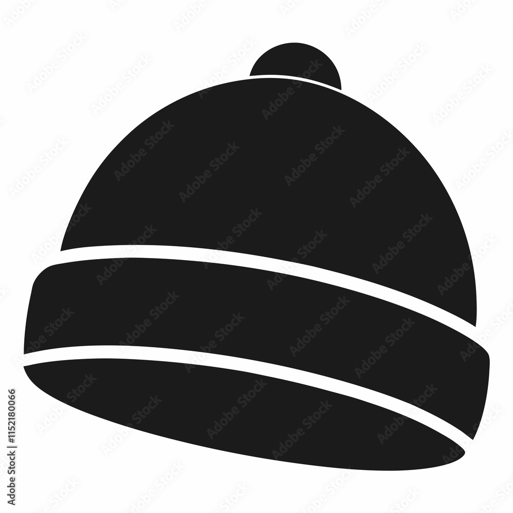 Black Beanie Silhouette Vector Black Beanie Silhouette Vector