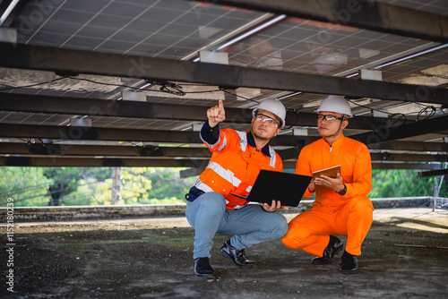 Two electrical engineers are planning to install a solar panel power system to provide electricity to their office professionally.