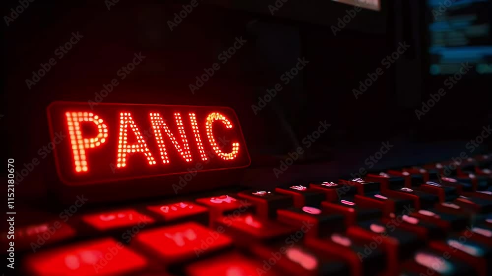 A close-up of a keyboard with a glowing A close-up of a keyboard with a glowing