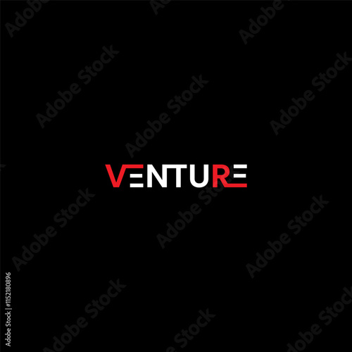 Venture Lettering Typography wordmark monogram logo 