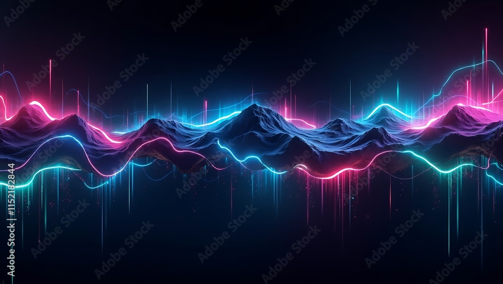 Fototapeta premium Abstract neon gaming background. Generative Ai.