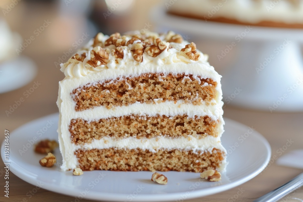 Delicious Three Layered Carrot Cake With Walnuts Delicious Three Layered Carrot Cake With Walnuts