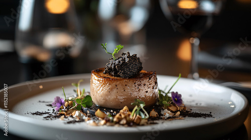 Gourmet Chocolate Dessert with Black Truffle