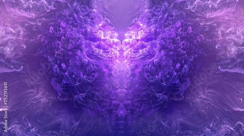 Abstract Purple Nebula: A Cosmic Heart of Vibrant Hues
