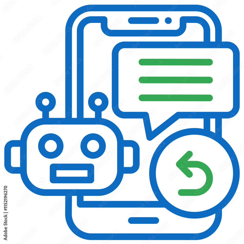 Bot Reply vector contact us communication line dual tone icon Bot Reply vector contact us communication line dual tone icon
