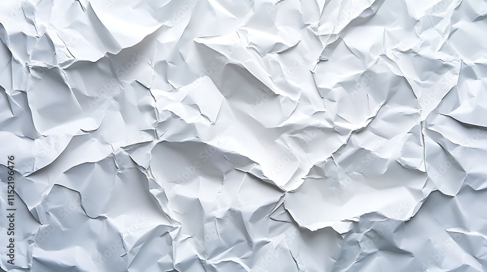 Fototapeta premium White crumpled paper texture background white color
