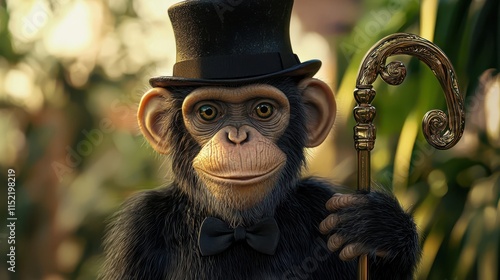 Sophisticated Chimpanzee in Top Hat