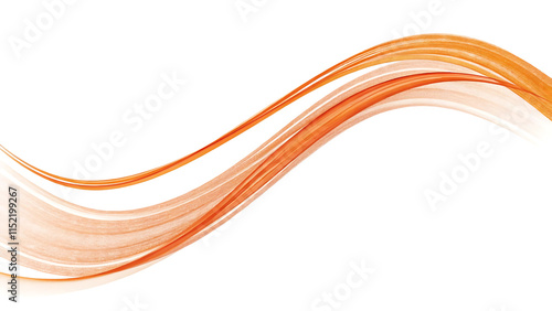 Thin Hand-Drawn Orange Wave Line PNG