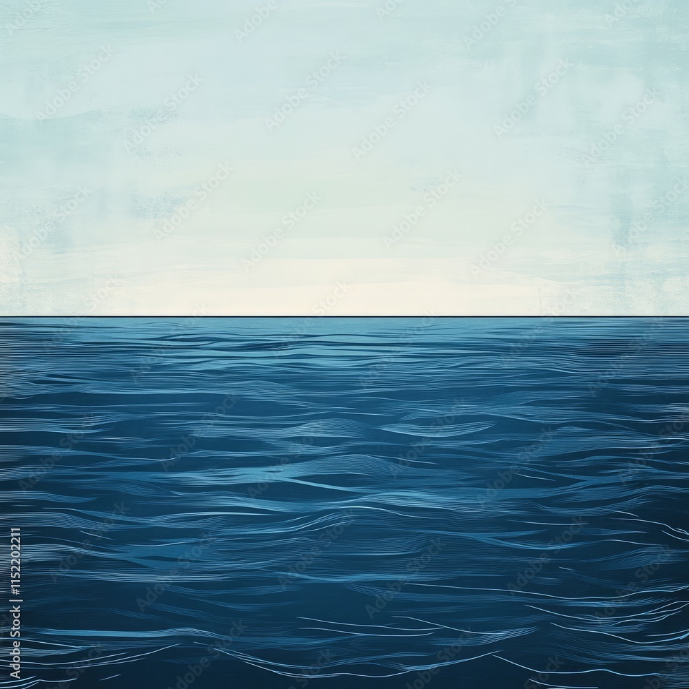 Obraz premium Serene Ocean Waves Under a Calm Sky