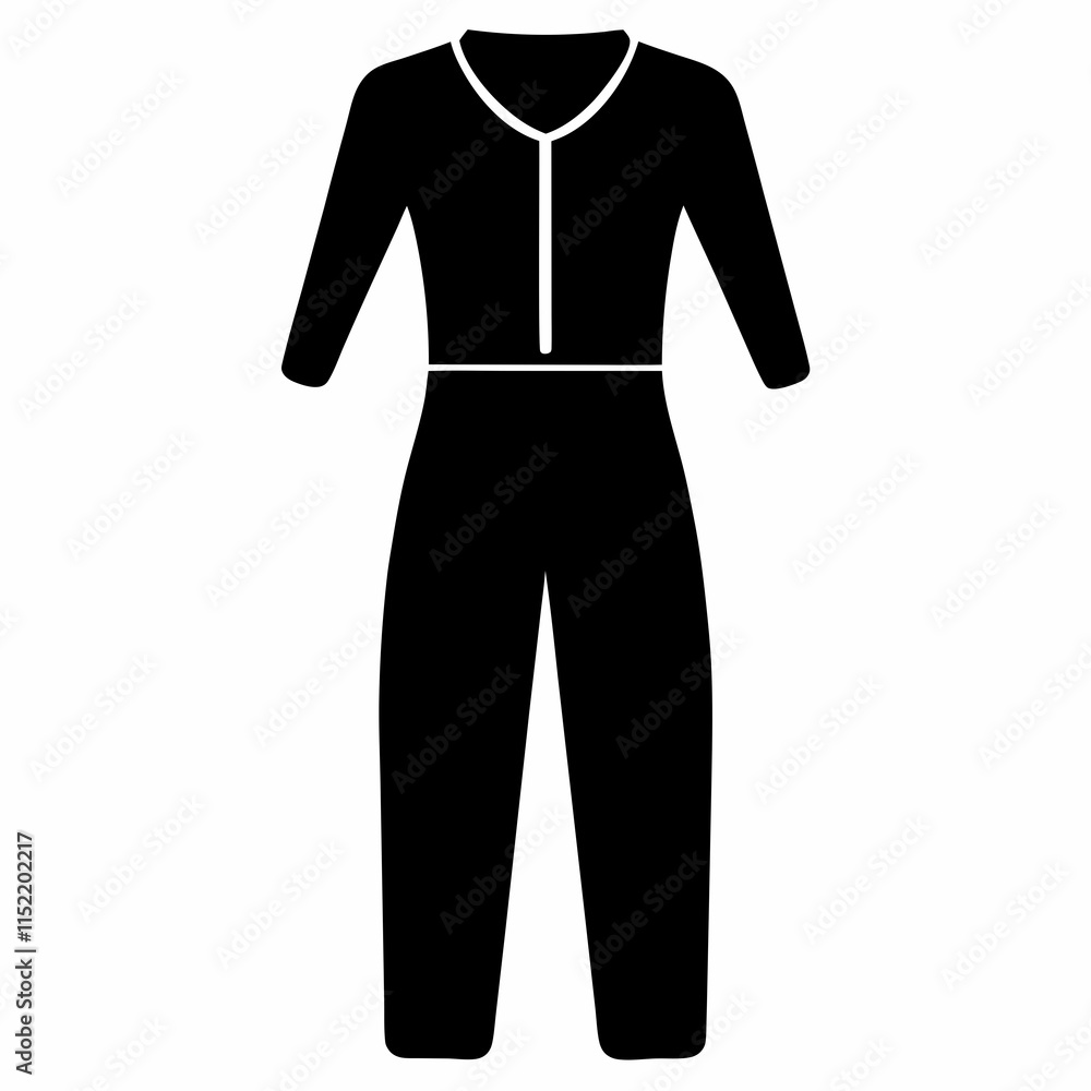 Black Jumpsuit Silhouette Vector Illustration Black Jumpsuit Silhouette Vector Illustration