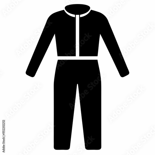 Black Jumpsuit Silhouette Vector Illustration