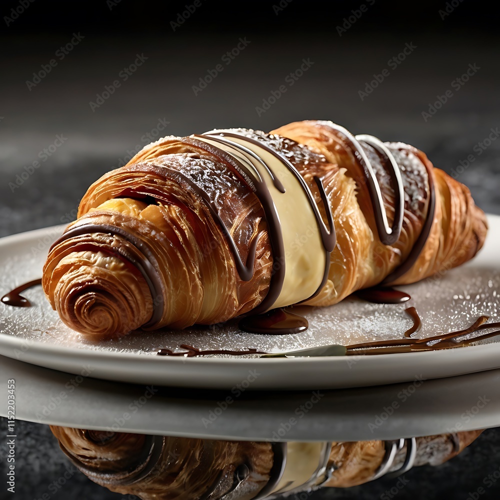 Freshly baked croissants Delicious and fragrant breakfast Freshly baked croissants Delicious and fragrant breakfast