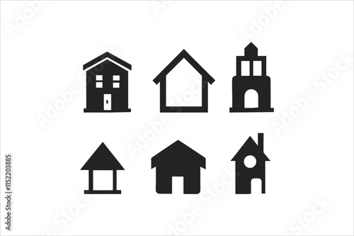 Houses icons set