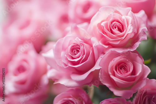 color field painting pink roses 