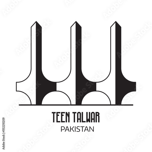 Pakistan Three Swords Monument Travel Icon