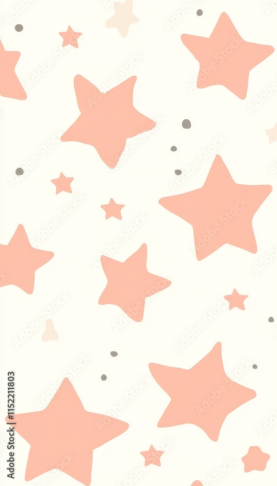 Cute Pink Stars Pattern on White Background, A Whimsical and Playful Design Element for Baby Shower Cute Pink Stars Pattern on White Background, A Whimsical and Playful Design Element for Baby Shower