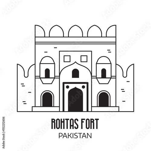 Obraz na płótnie Rothas Fort Pakistan Travel icon w salonie