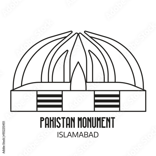Obraz na płótnie Pakistan National Monument Travel Icon w salonie