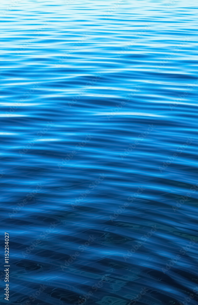Naklejka premium Calm blue ocean waves ripple across the surface in sunlight