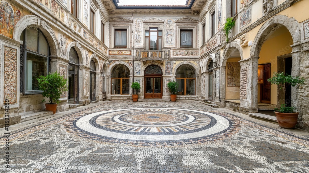 Obraz premium Intricate Historical Mosaics in a Cultural Building