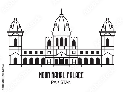 Obraz na płótnie Noor Mahal Palace Pakistan Travel Icon w salonie