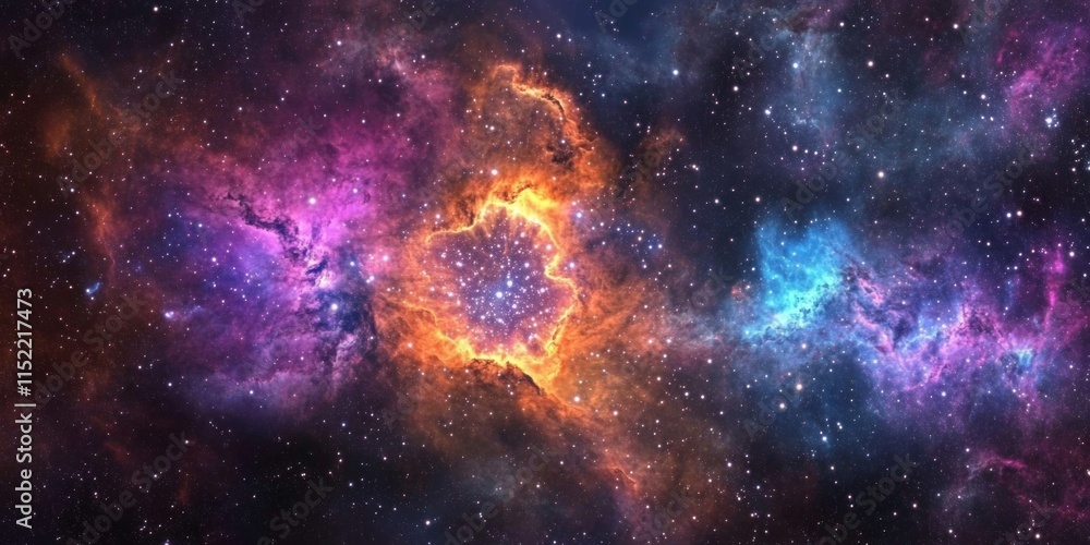 Fototapeta premium Stunning 360-Degree HDRI Space Nebula Panorama