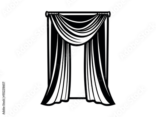 illustration of a curtain silhouette 