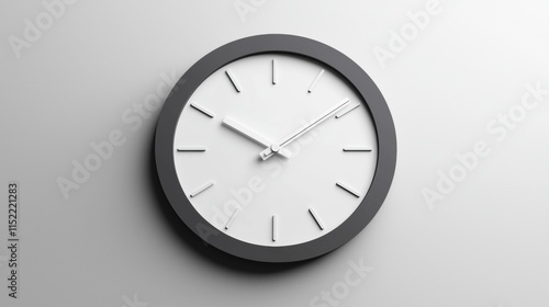 Wallpaper Mural Minimalist wall clock displaying time with simple design and clean lines on a white background Torontodigital.ca