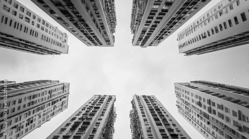 Obraz premium Urban Symmetry in High-Contrast Architectural Patterns
