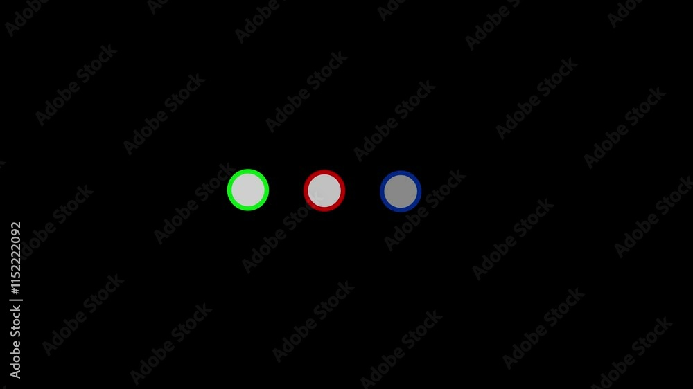 Animation loading bar 4 dots looping progress icon on black background. Website loading animation concept. loads the Dot icon animation. circle animation