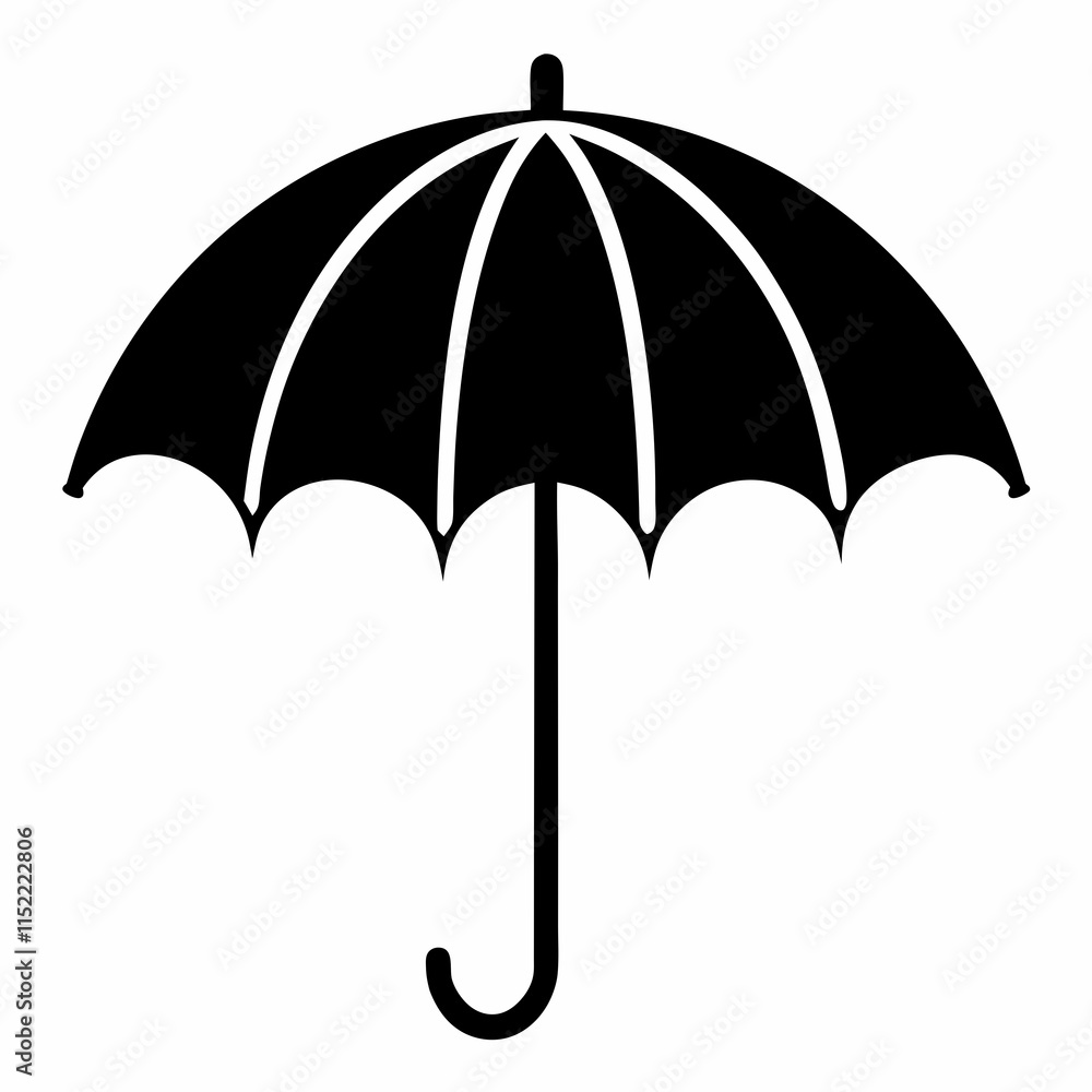 Black Umbrella Silhouette Vector Art Black Umbrella Silhouette Vector Art