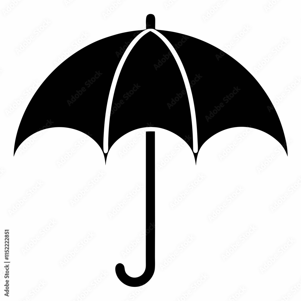 Black Umbrella Silhouette Vector Art Black Umbrella Silhouette Vector Art