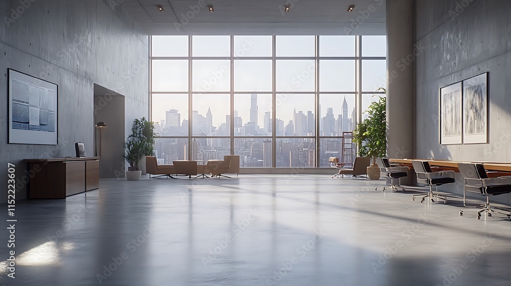 Obraz premium White empty wall in a modern open space office