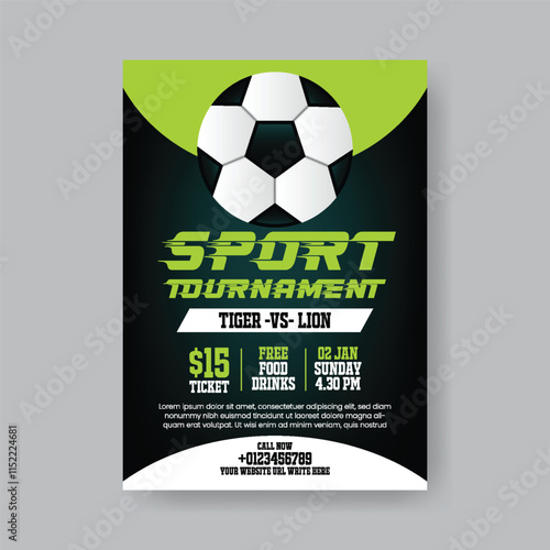 Soccer camp and sports event invitation a4 editable print flyer or poster and gym fitness flyer poster, leaflet brochure cover template design 