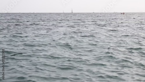 the surface of the sea. boats and yachts